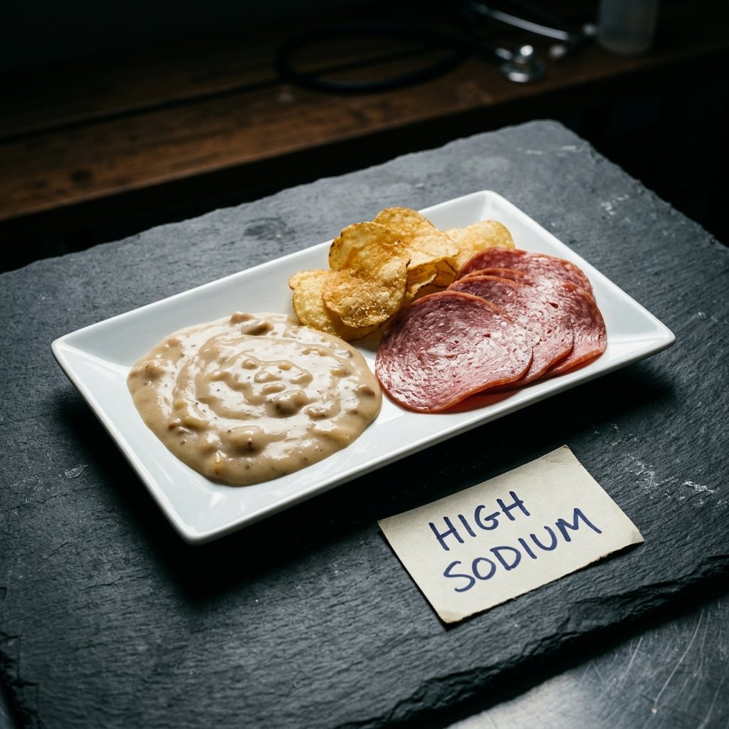Processed high-sodium foods that worsen tinnitus